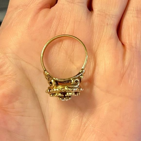Vintage Australian crystal Sz 7.75 18K electroplated ring - Picture 11 of 13